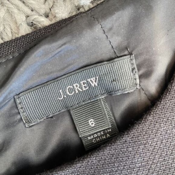 J.CREW Black Zip Dress Faux Leather Back Sleeve Work Office Sz 6 Style E1567 EUC - Picture 7 of 12